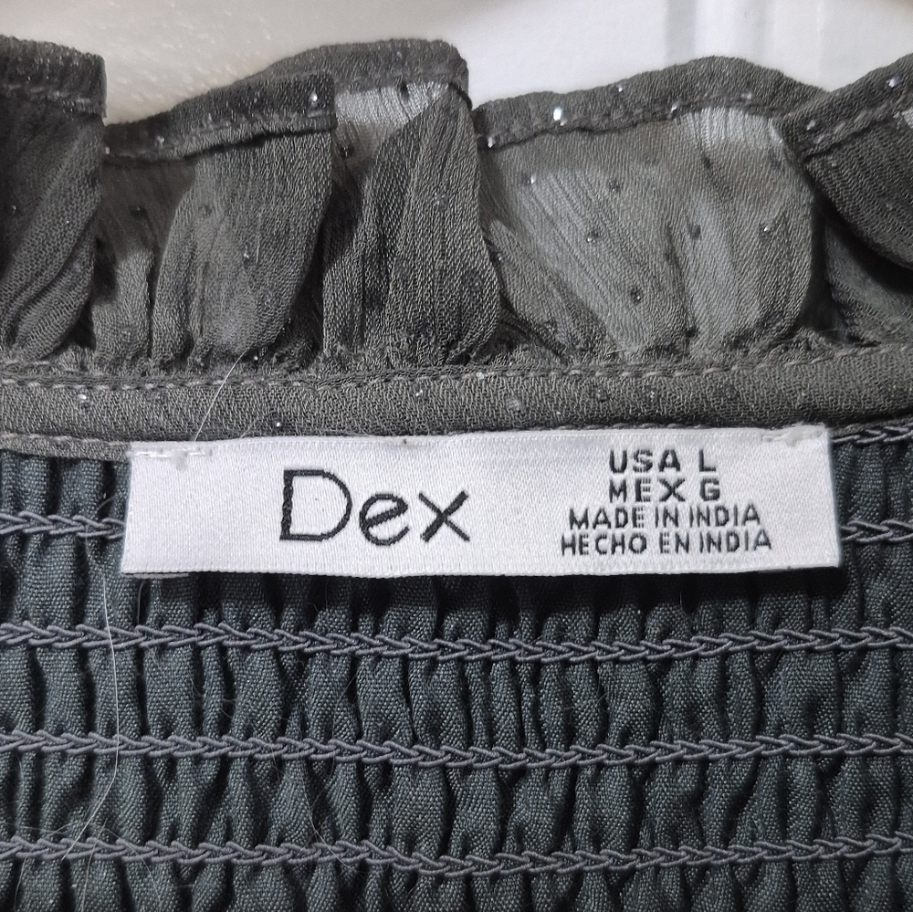 Womens Dex Grey Metallic Blouse Size Large New With Tags - Picture 6 of 7